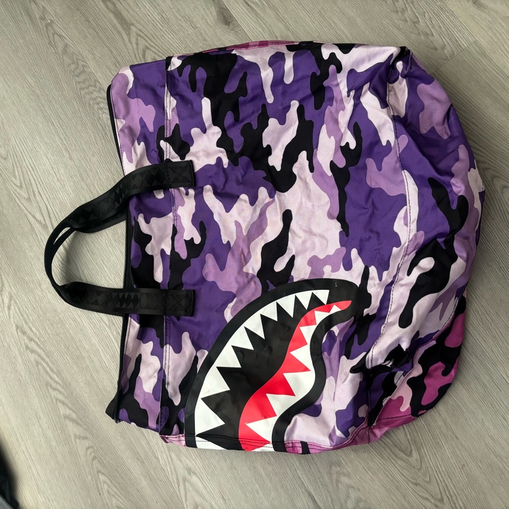 Sprayground Pink and Purple Camouflage Beach Tote - Picture 7 of 11